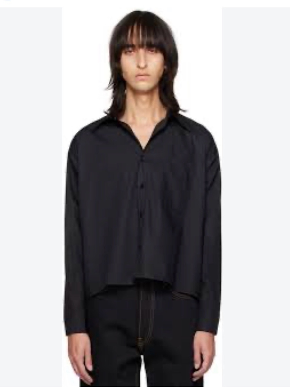 Carson Wach S1 men’s cropped boxy cotton shirt size large indie sleeve/90s